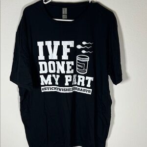 Black Graphic T-Shirt with IVF Print Size XL